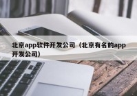 北京app软件开发公司（北京有名的app开发公司）
